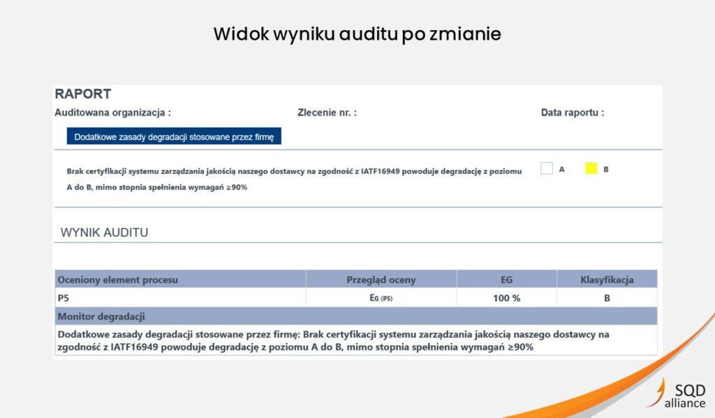 VDA Analysis Tools - widok auditu po zmianie - system zarządzania zgodnością - certyfikacja